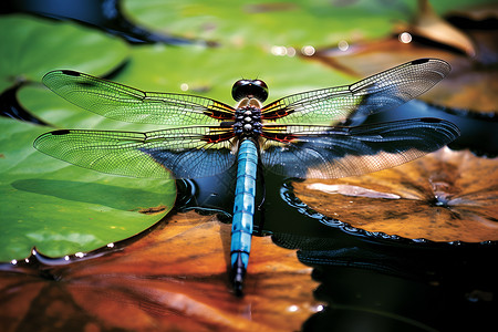 荷塘上的蜻蜓背景图片