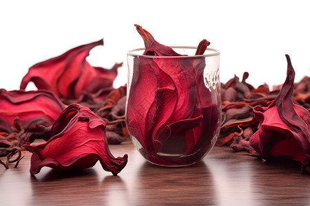 香气扑鼻的玫瑰花茶背景图片