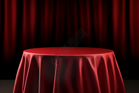 红色桌布面料背景图片