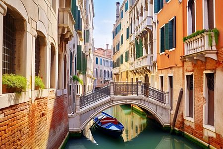 风景优美的威尼斯水城背景图片