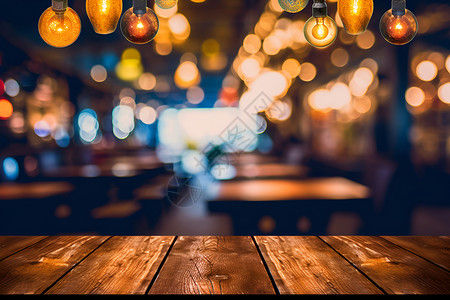 餐厅的木质桌面背景背景图片