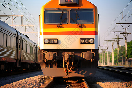 快速行驶的火车列车背景图片