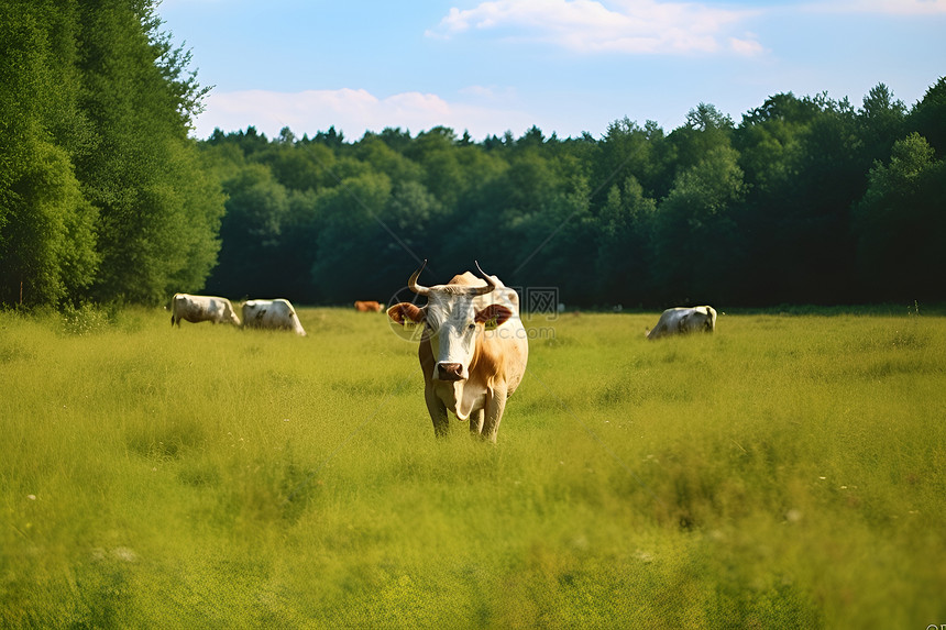乡村农场中的牛群图片