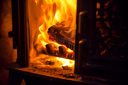 燃烧取暖的火炉背景图片