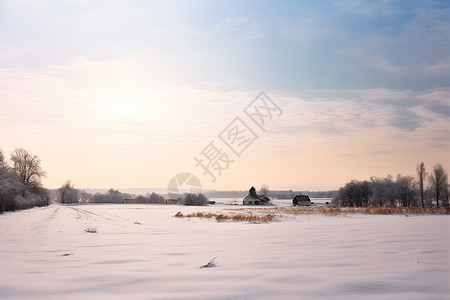 冬天的房屋冬日白雪中的房屋背景