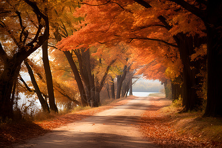 林间秋色背景图片