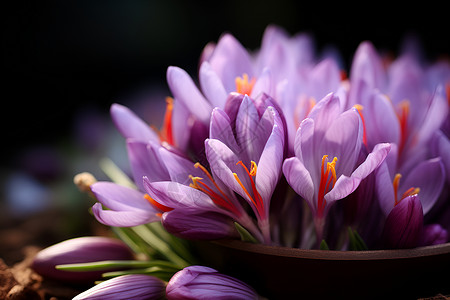 春天里的紫色盛开背景图片
