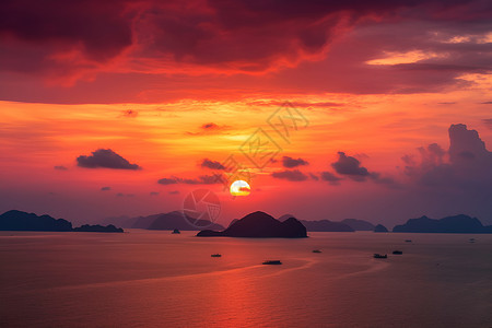 夕阳余晖背景图片