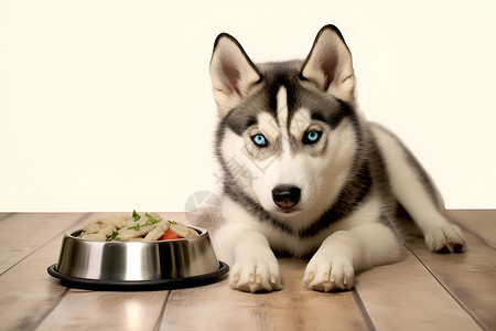 家庭喂养的哈士奇犬背景图片