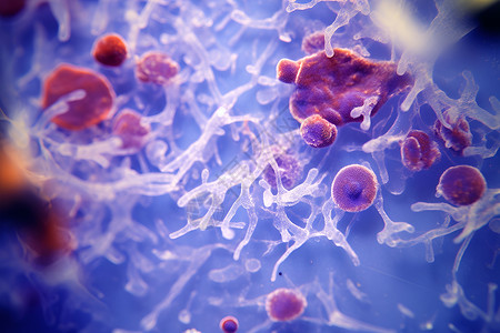 医学研究的病毒细胞概念图背景图片