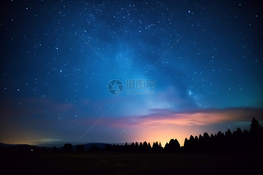 璀璨的星空夜景图片