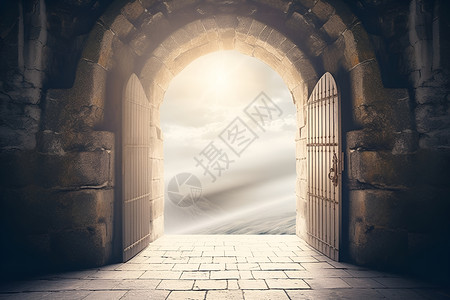 神圣之门的创意概念图高清图片