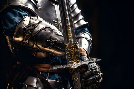 金属盔甲穿着盔甲的骑士背景