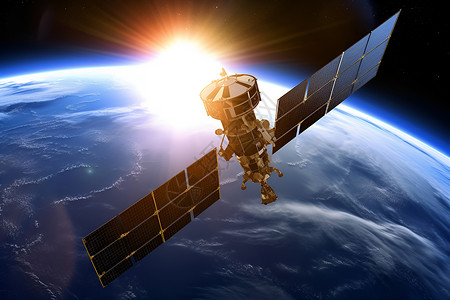 卫星科技线太空站照片背景