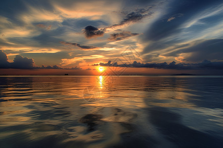 日出海岸线背景图片