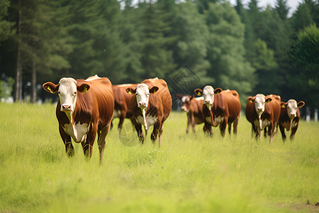 牧场上一群牛背景图片