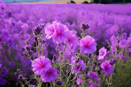 田间悠然的花朵背景图片