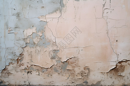 破旧的墙壁上的裂痕背景图片