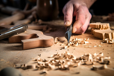 一个工匠木雕艺人守艺人高清图片