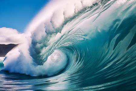海洋巨浪背景图片