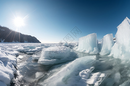 漂浮的一群冰山背景图片