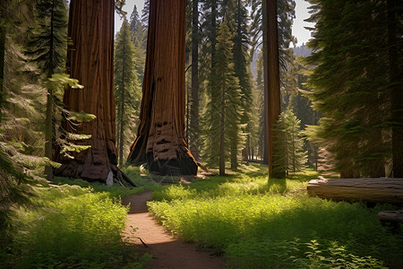 森林高耸的树木背景图片