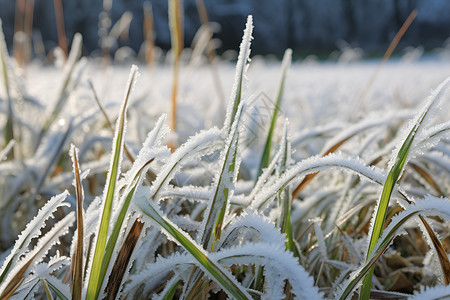 冻结的草地冰天雪地的农田背景