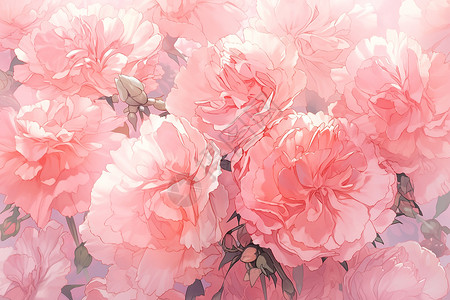 粉色康乃馨设计粉色康乃馨花朵插画