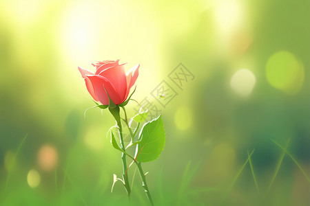 小清新花朵标题照片标题风中独立的玫瑰插画