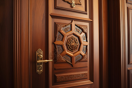 门框纹样一扇木质门背景