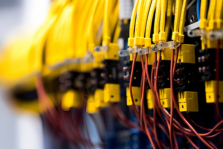 黄色电缆技术接线排高清图片