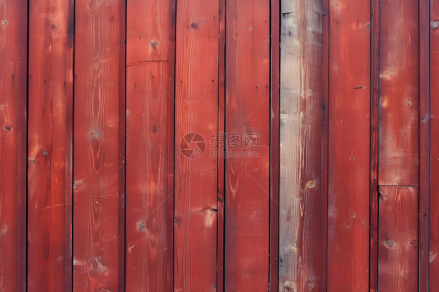 红色木制围栏图片