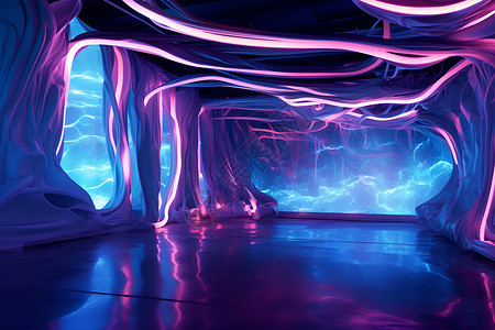 霓虹隧道未来主义漫射光高清图片