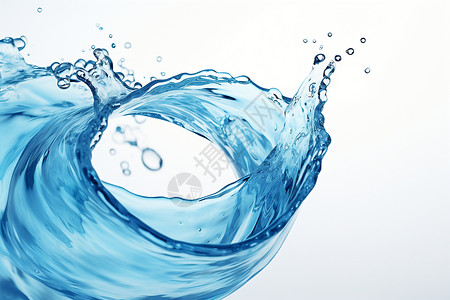 透明泡沫透明的蓝色水波设计图片