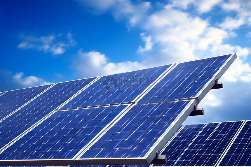新能源发电设备的太阳能光伏板图片