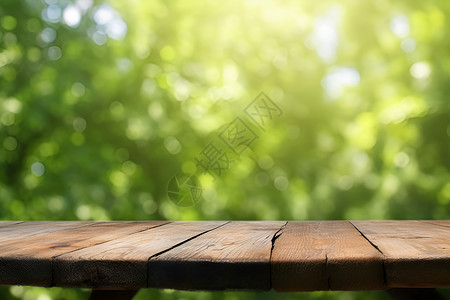 户外花园的木桌背景背景图片