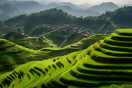 农业种植的梯田背景图片