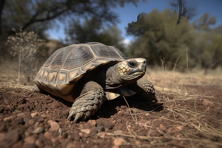 沙漠中的乌龟背景图片