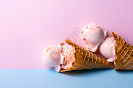 冰凉夏季奶香四溢的冷饮冰淇淋背景