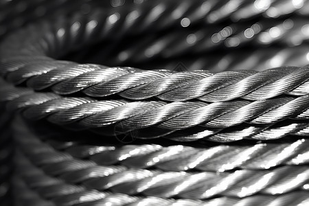 缆绳桌面上缠绕的钢丝绳子背景