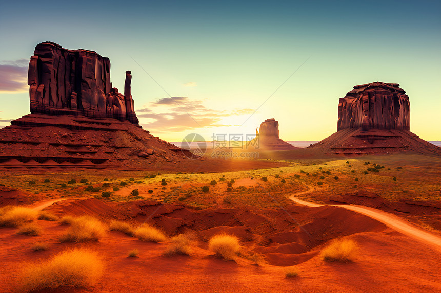 壮观的岩石沙漠景观图片