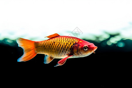 鱼缸中游泳的金鱼背景图片