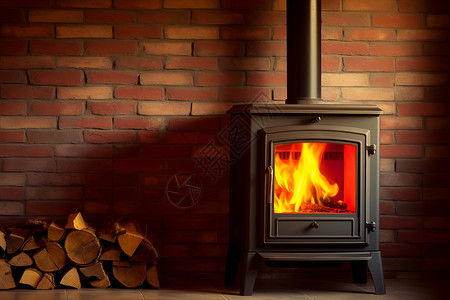 室内房屋取暖的火炉背景图片