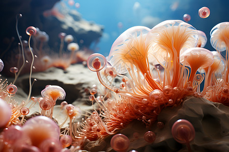 美丽的生物美丽的海底世界插画