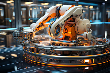 工业自动工业生产工厂的机械臂设计图片