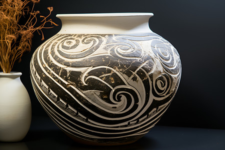 古典雕塑的陶瓷花瓶背景图片