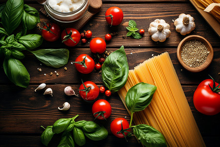 新鲜烹饪的意大利面背景图片