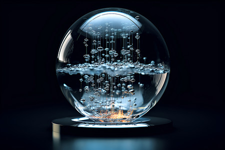透明桌子科技的透明水球设计图片