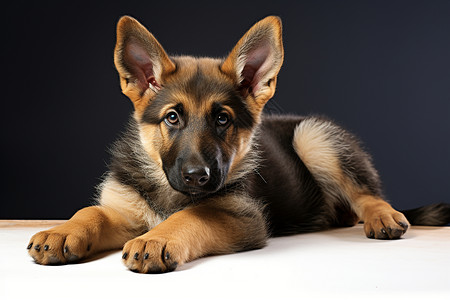 家养的牧羊犬幼崽图片素材