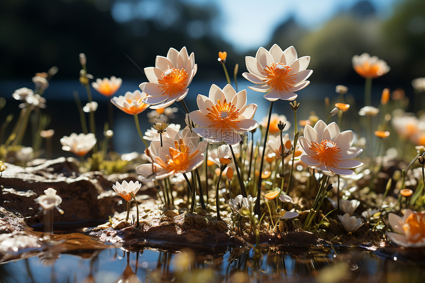 美丽绽放的小雏菊花海图片